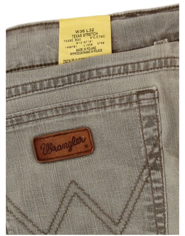 Wrangler Jean Droit Texas Stretch Homme W36 L32 Gris Coton