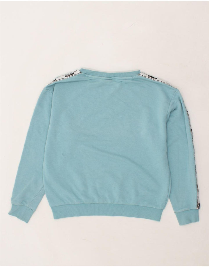 PUMA Womens Graphic Sweatshirt Jumper UK 14 Medium Blue Vintage Puma and Second-Hand Puma from Messina Hembry 