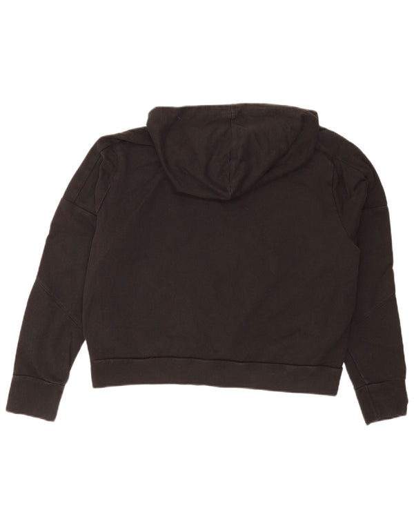 Puma Pull à capuche Crop Graphic pour femme UK 14 Medium Noir Sports