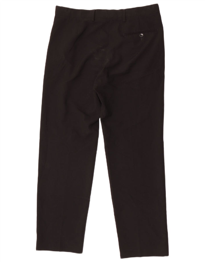 Marks & Spencer Pantalon de costume droit pour homme W34 L31 Noir Polyester