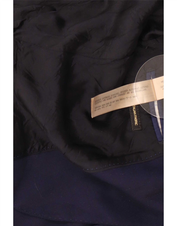 Massimo Dutti Veste Blazer 2 Boutons Homme EU 54 XL Bleu Marine Laine