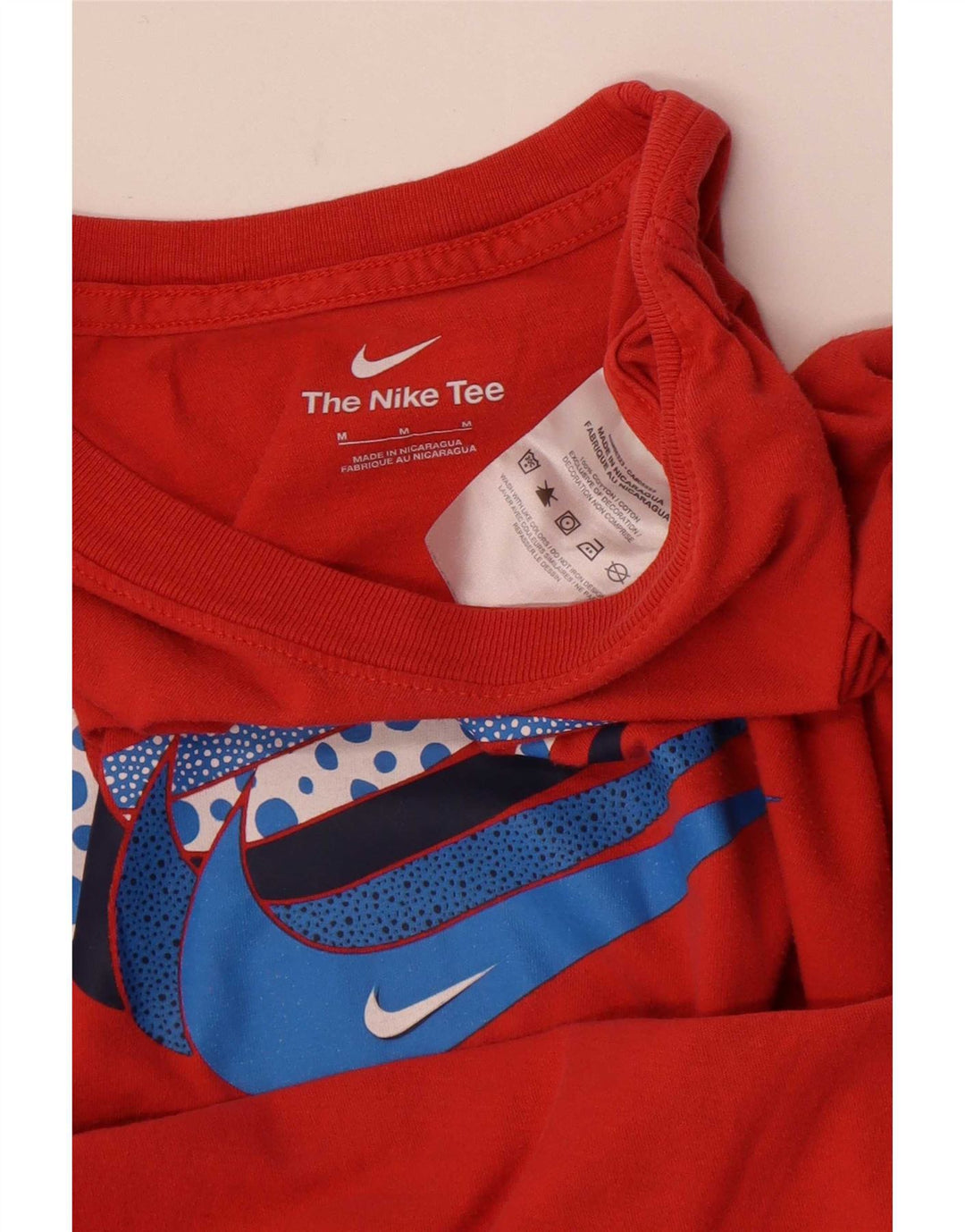 Nike Homme T-Shirt Graphique Haut Rouge Moyen Coton
