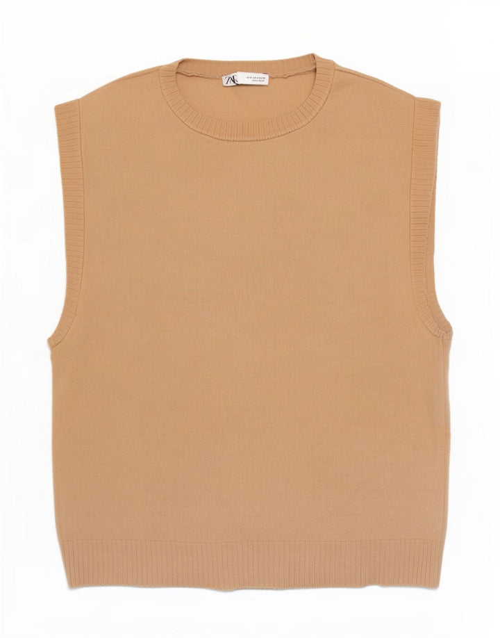 Zara Homme Débardeur Gilet Beige Moyen Viscose