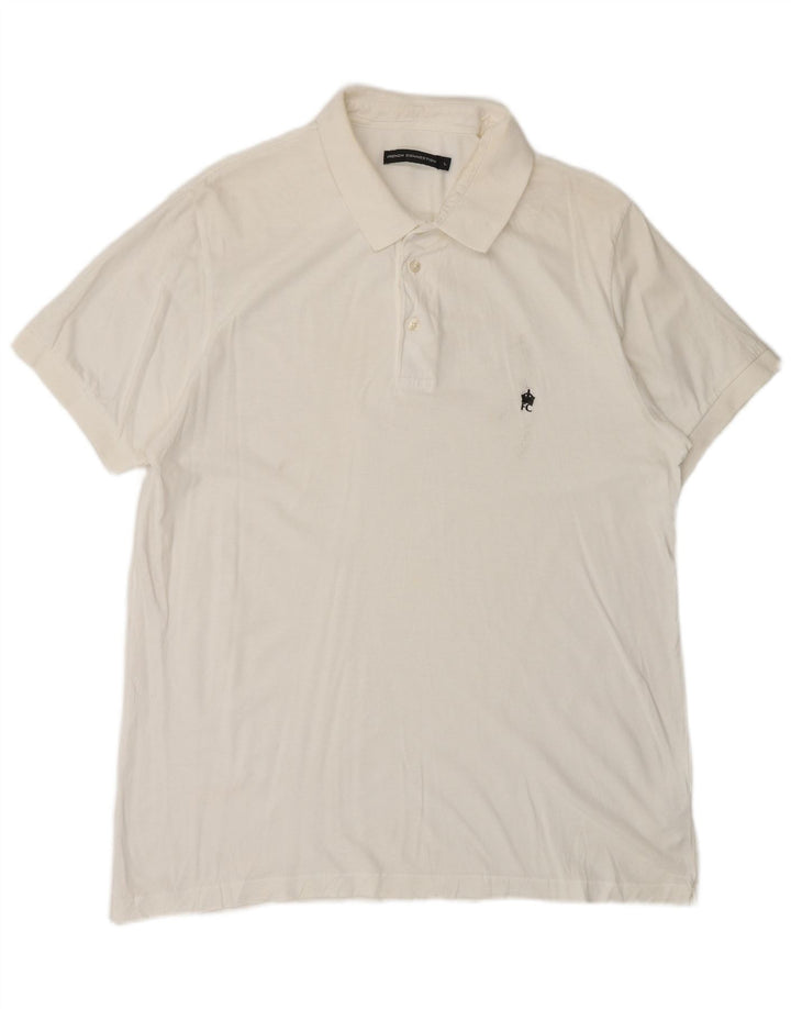 FRENCH CONNECTION Polo Homme Large Blanc Cassé Coton