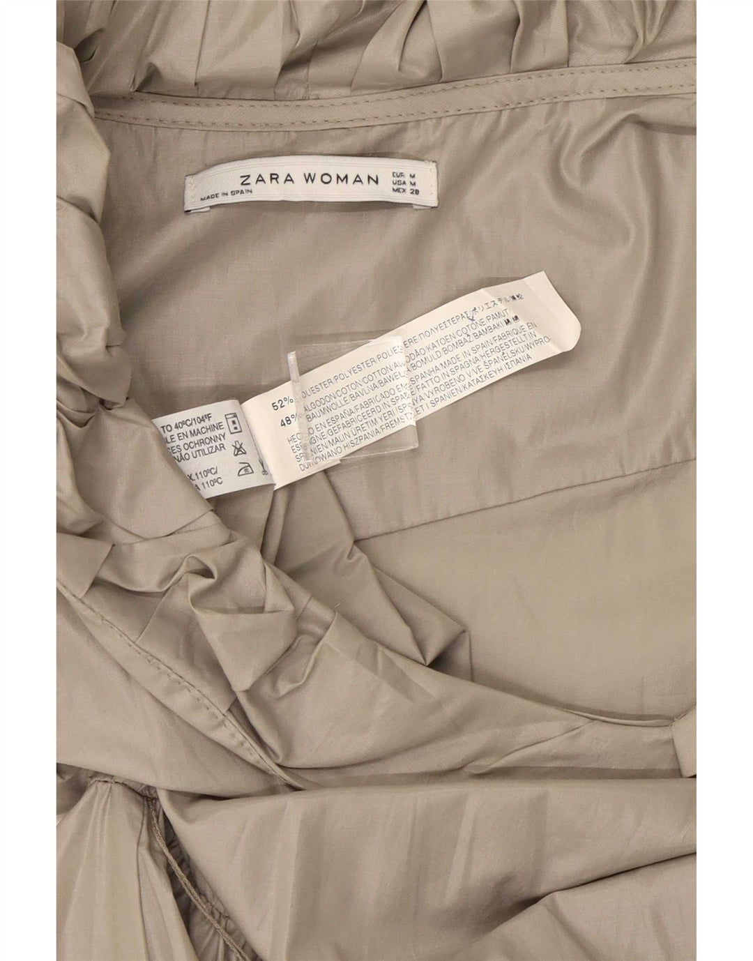 Zara Robe trapèze pour femme UK 12 Gris moyen Polyester