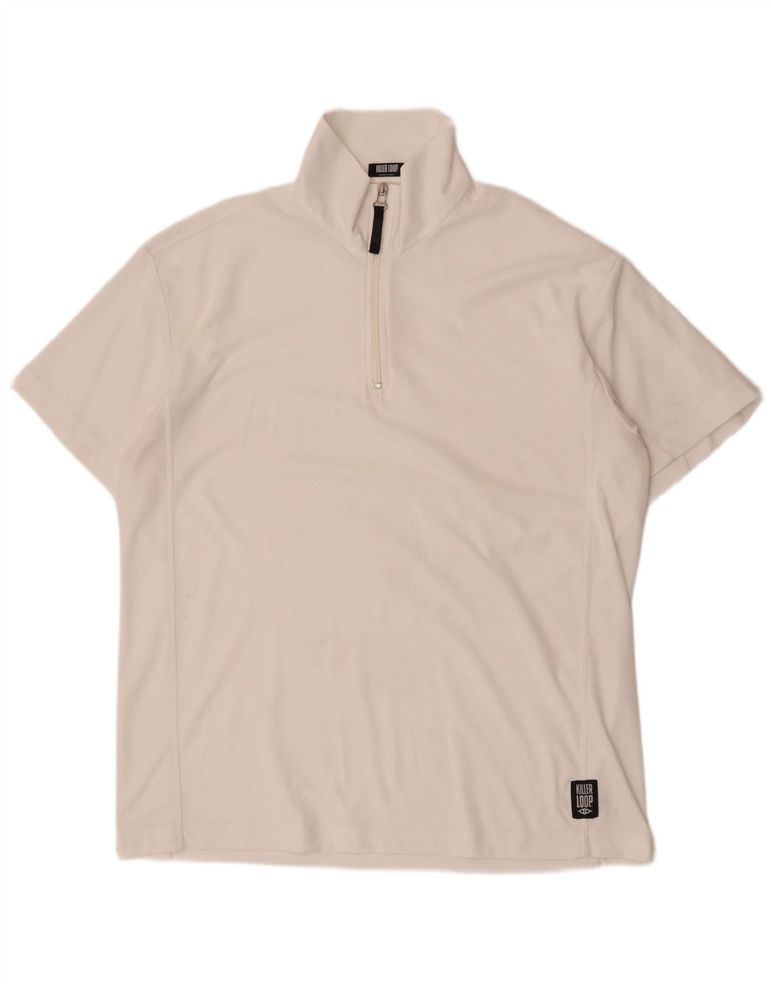 Killer Loop T-shirt à col zippé pour homme XL Blanc Polyester