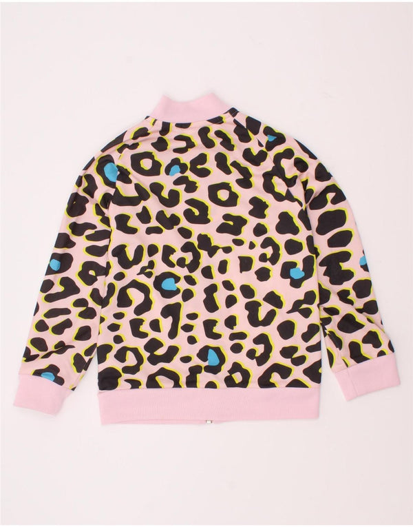 Adidas Veste de Survêtement Fille 5-6 Ans Rose Imprimé Animal Polyester