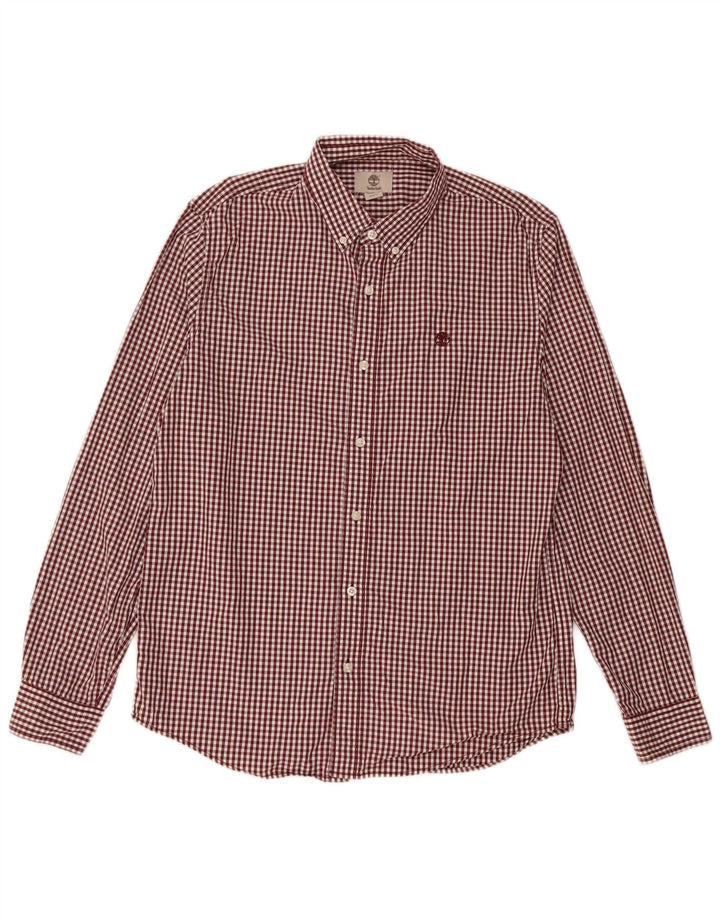 Timberland Chemise Slim Fit pour Homme en Coton Vichy Marron Large