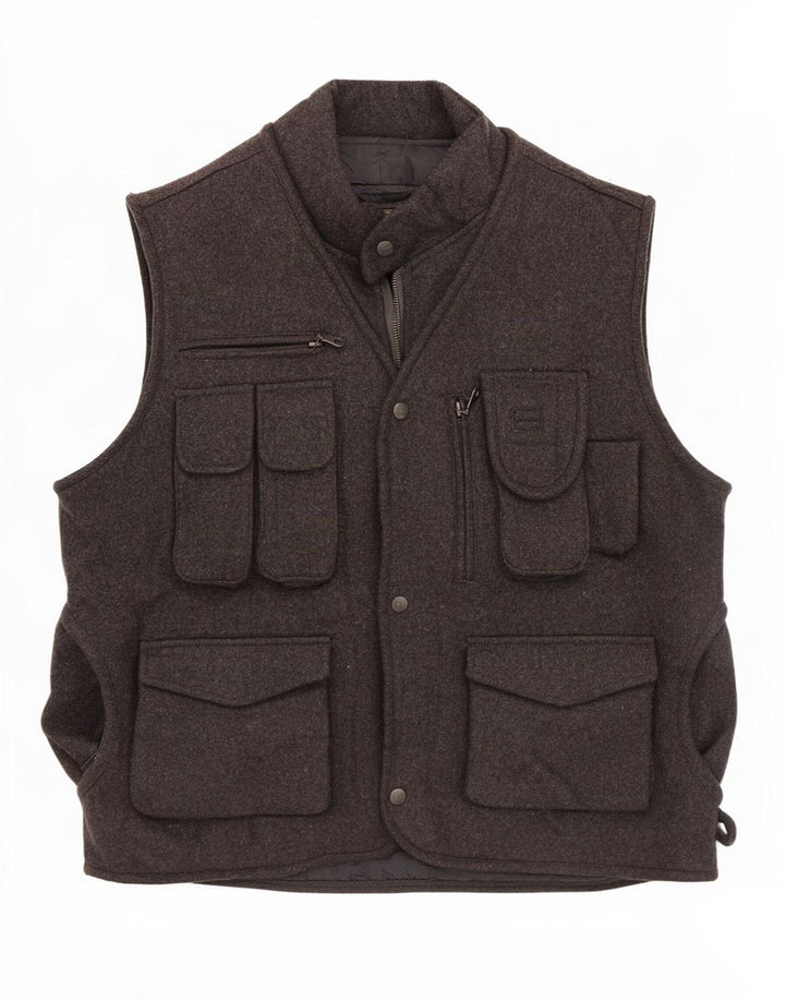 James Dillon Gilet utilitaire pour hommes UK 38 Nylon gris moyen