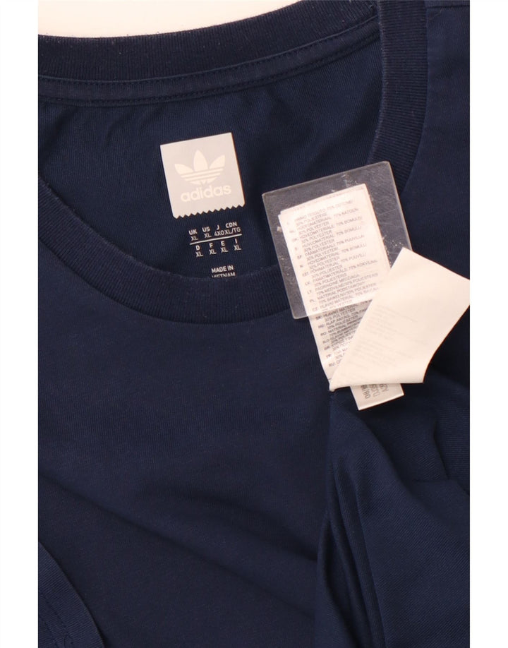ADIDAS Hommes Climalite T-Shirt Top XL Bleu Marine Coton