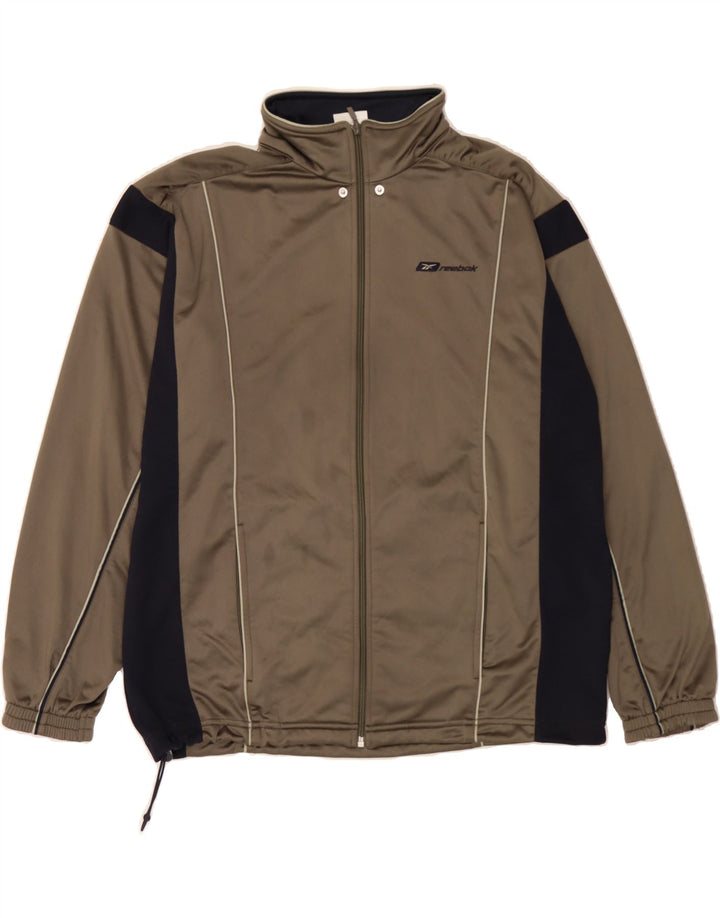 REEBOK Veste de Survêtement Homme Marron Moyen Colorblock Polyester