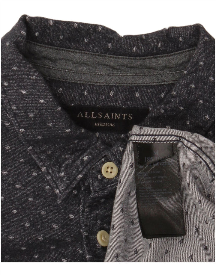ALL SAINTS Chemise Homme Bleu Marine Moyen Coton Tacheté