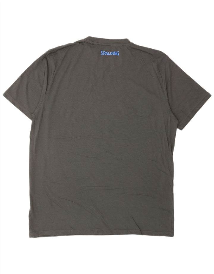 SPALDING T-Shirt Graphique Homme Top 3XL Gris Coton