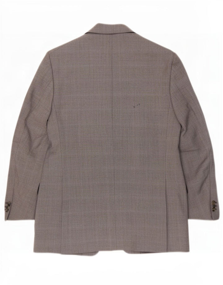 Marks & Spencer Veste blazer à 2 boutons pour homme UK 44 XL en laine à carreaux gris
