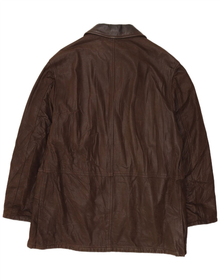 VINTAGE Veste en cuir homme IT 52 XL Cuir marron