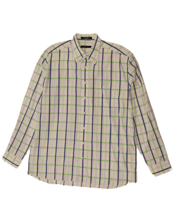 GANT Chemise Regular Fit XL Coton à Carreaux Blanc Homme
