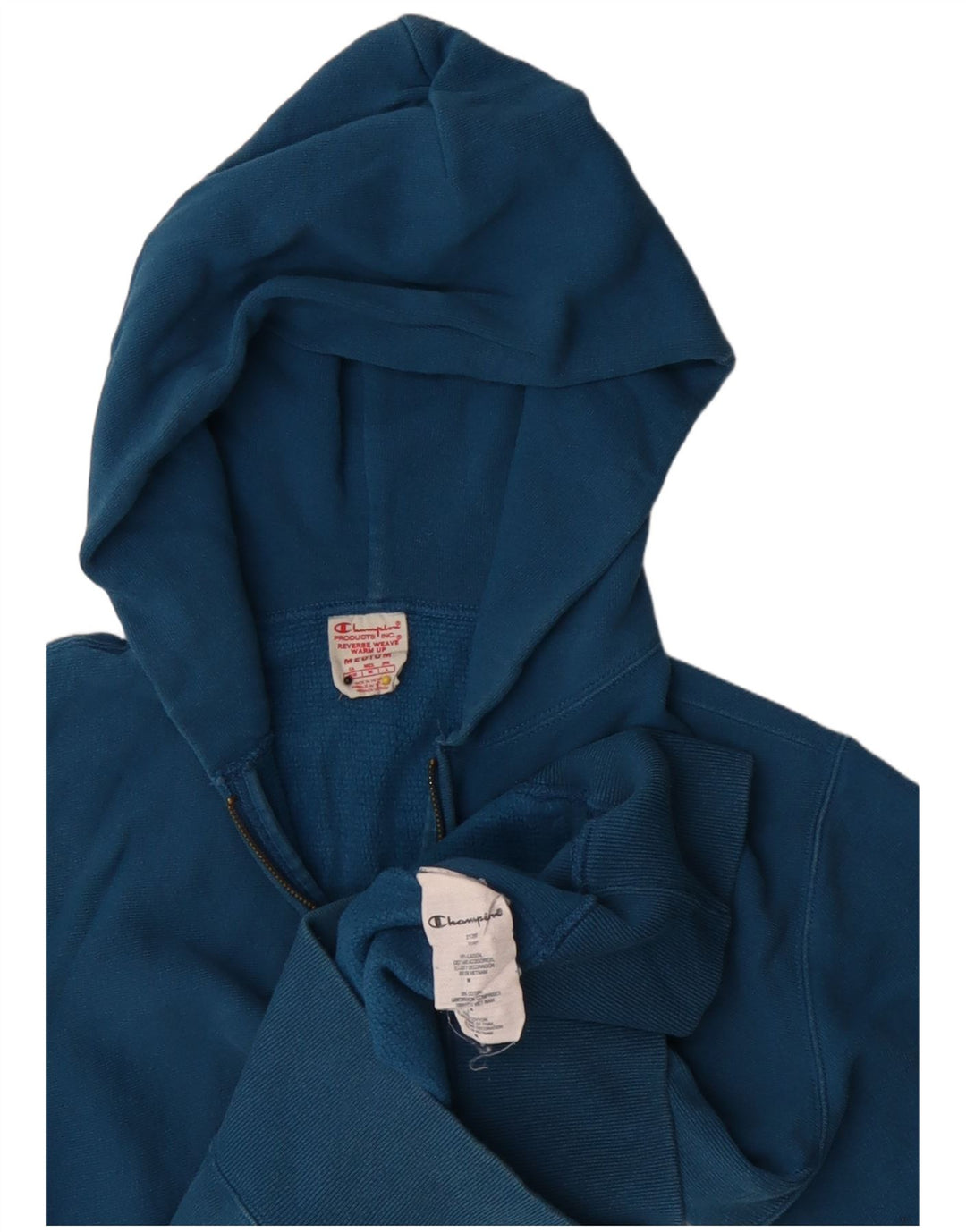 Champion Pull à Capuche Graphique Zippé Homme Bleu Moyen Coton