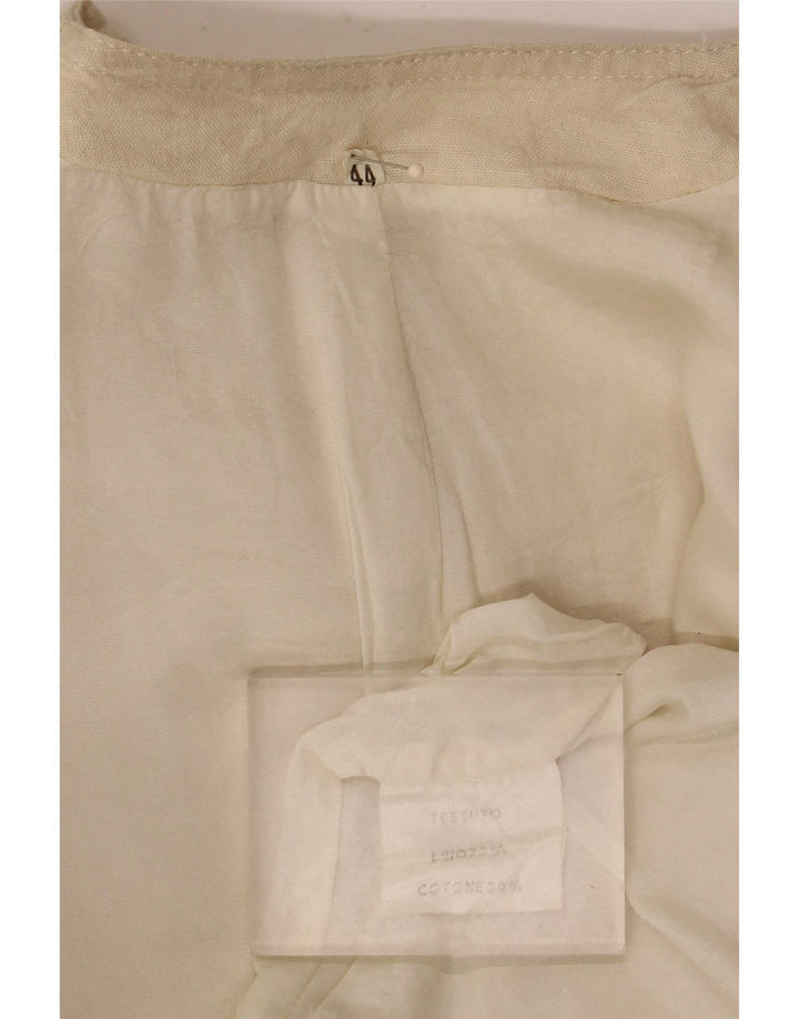 Veste Bomber Femme Vintage IT 44 Lin Beige Moyen