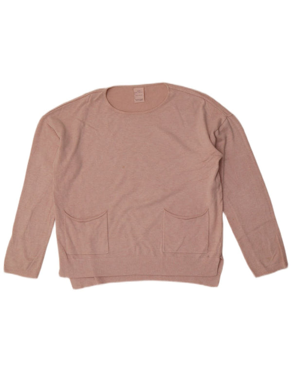 Zara Girls Boat Neck Jumper Sweater 13-14 Years Pink Viscose