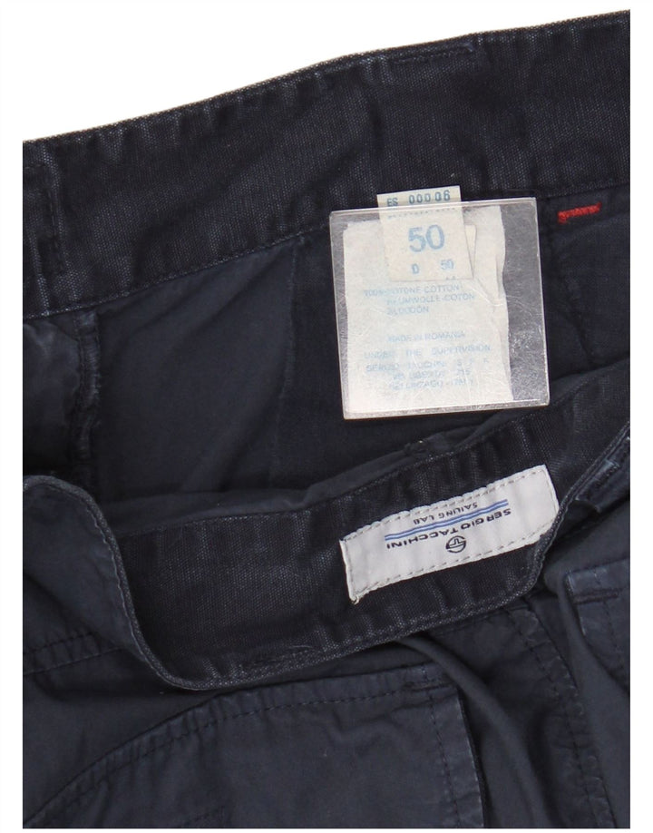 Sergio Tacchini Bermuda Cargo Homme IT 50 Large W30 Bleu Marine Coton