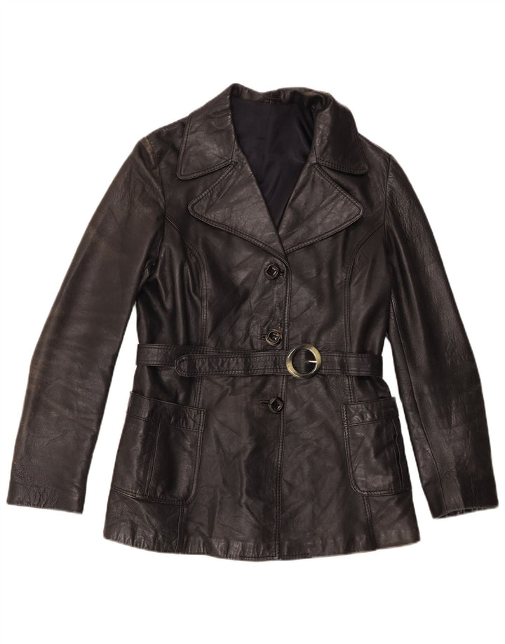 Veste en cuir femme vintage IT 50 XL Cuir noir