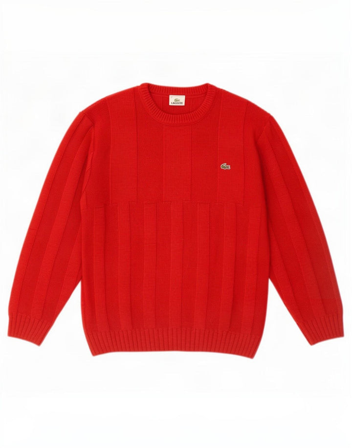 Lacoste Pull ras du cou pour homme Taille 4 Laine rouge moyen