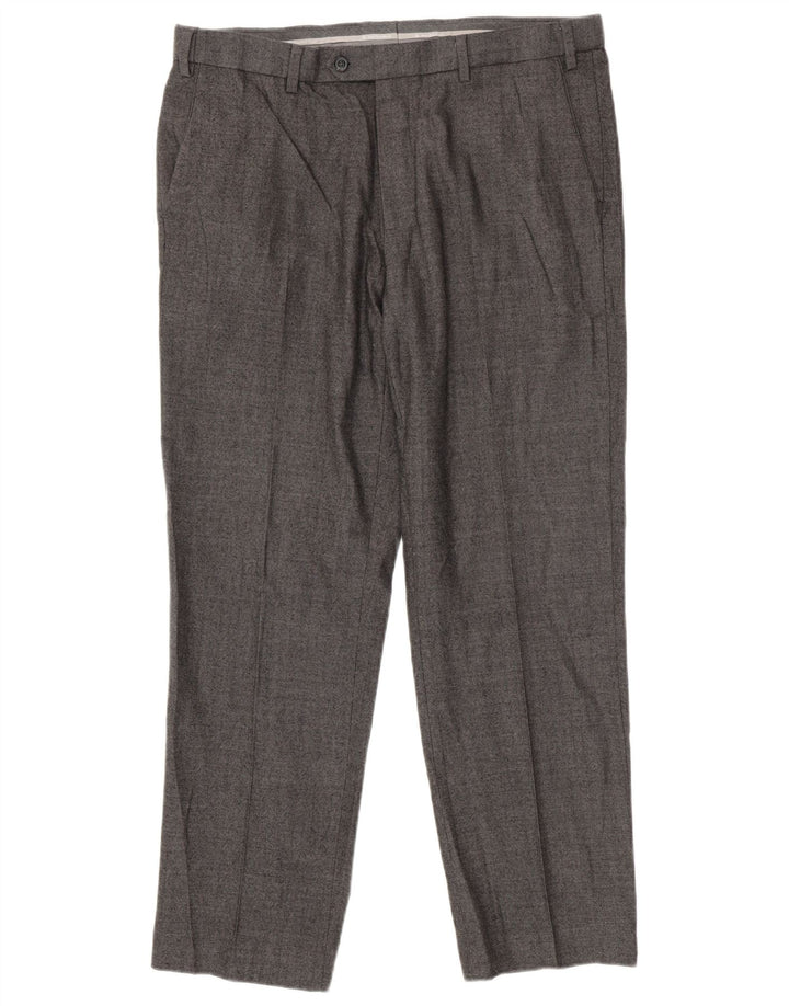 Marks & Spencer Pantalon de costume coupe ajustée pour homme W36 L31 Gris chevrons