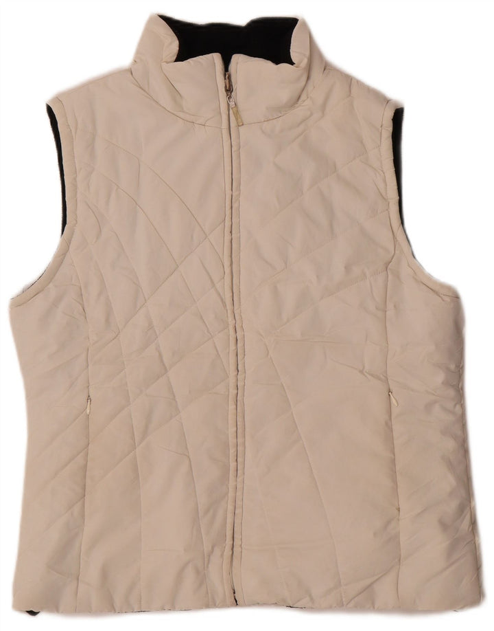 Izod Gilet rembourré réversible pour femme UK 12 Medium Blanc