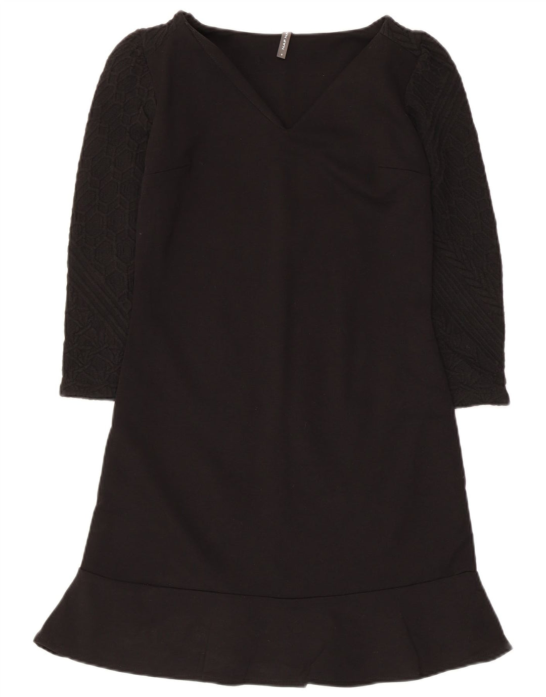 Naf Naf Robe basique à manches 3/4 pour femme UK 8 Small Noir Viscose