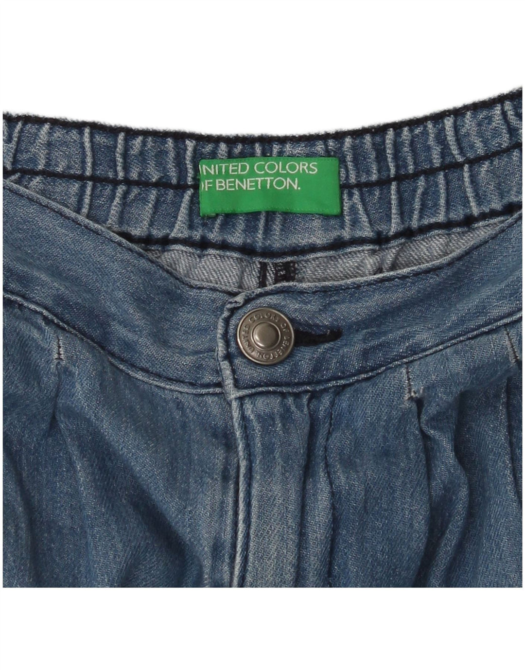 BENETTON Girls Pegged Denim Shorts 11-12 Years W26  Blue