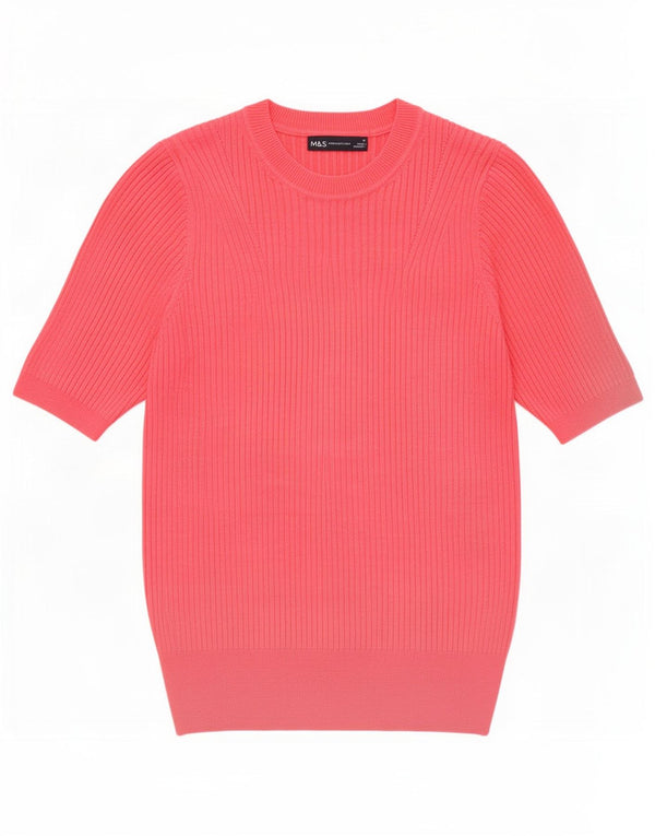 Marks & Spencer Pull à col rond pour femme UK 14 Large Rose