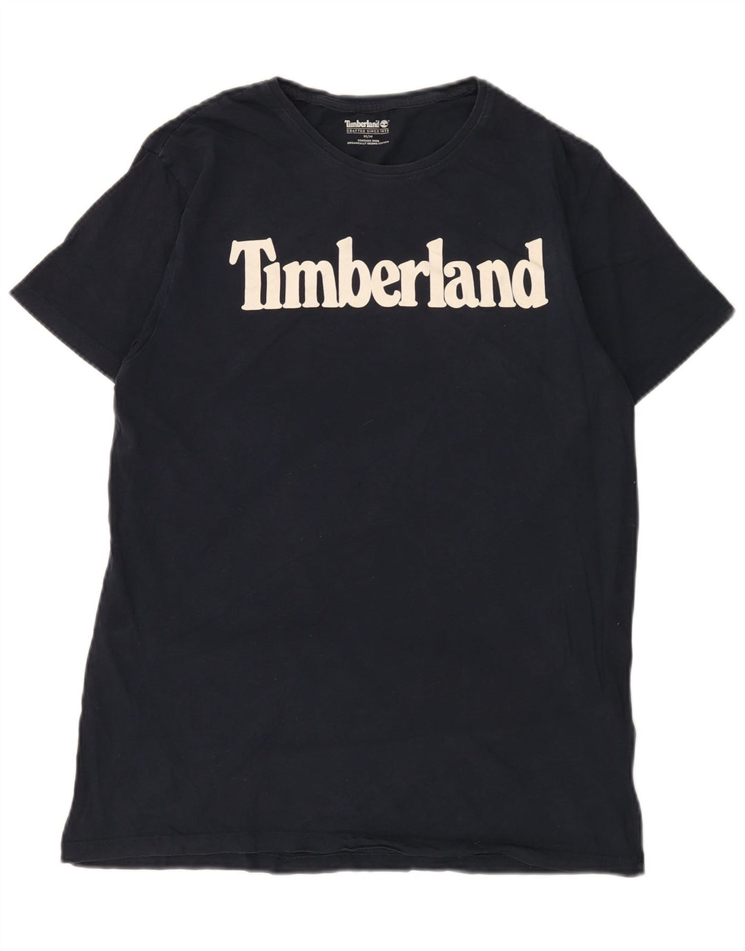 Timberland T-Shirt Graphique Homme Bleu Marine Moyen Coton
