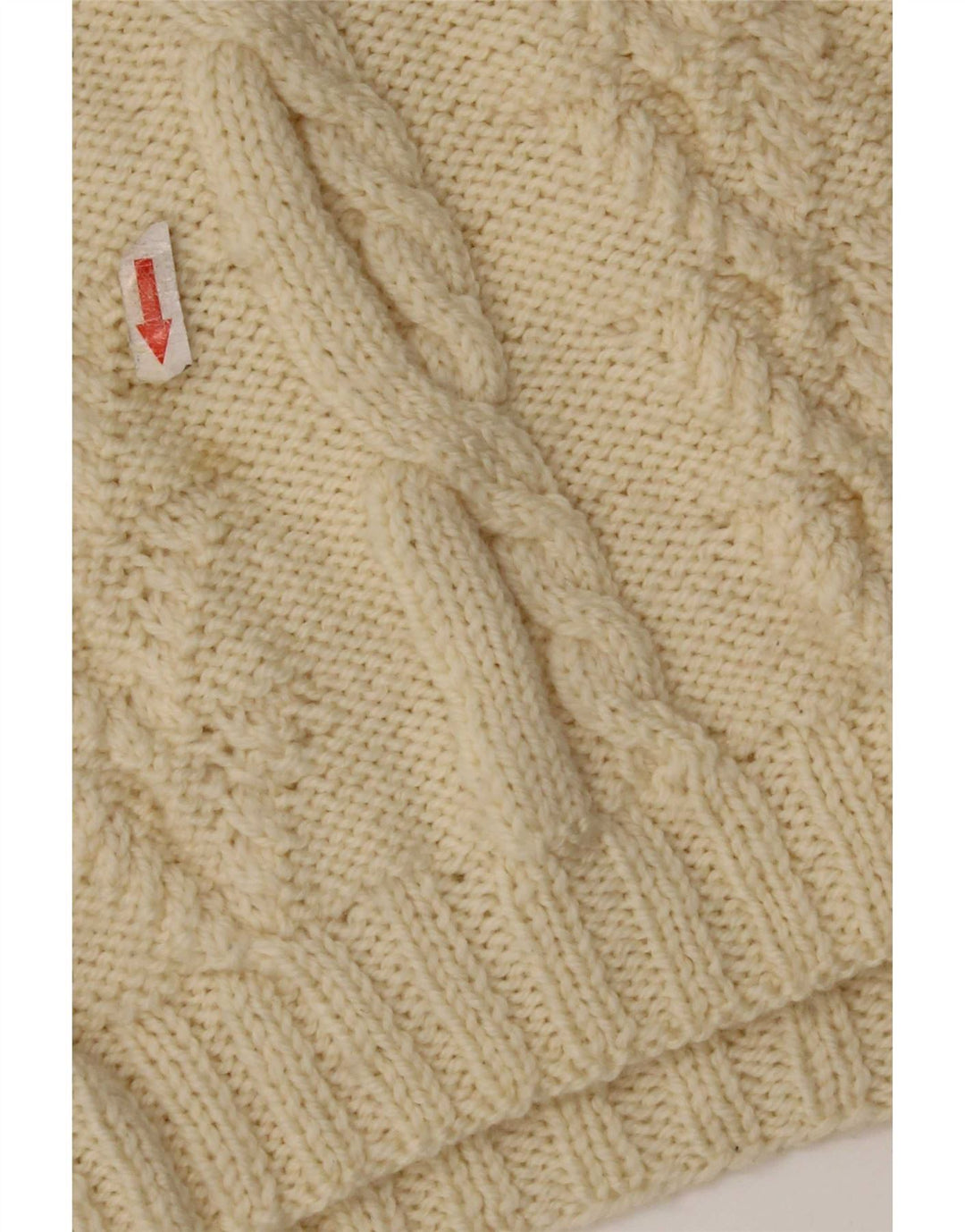 vintage Femmes Roll Neck Jumper Pull UK 12 Moyen Off White