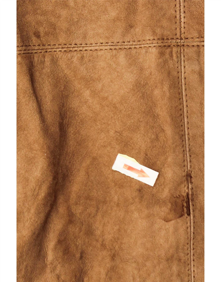 veste en peau de mouton homme vintage UK 38 Cuir brun moyen