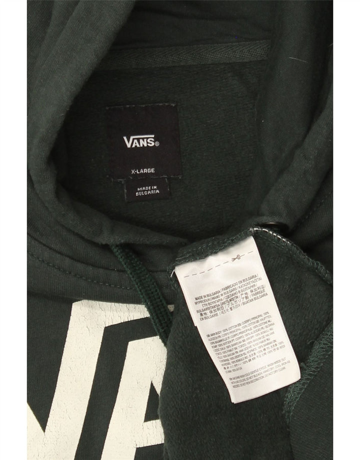 Vans Pull à capuche graphique XL en coton vert pour homme