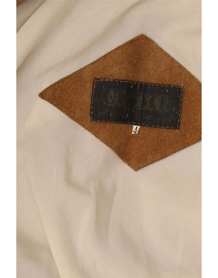 Veste en daim vintage femme Crop UK 20 2XL Marron Western