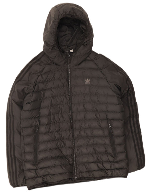 Adidas Veste rembourrée à capuche pour homme UK 40 Large Noir Polyester