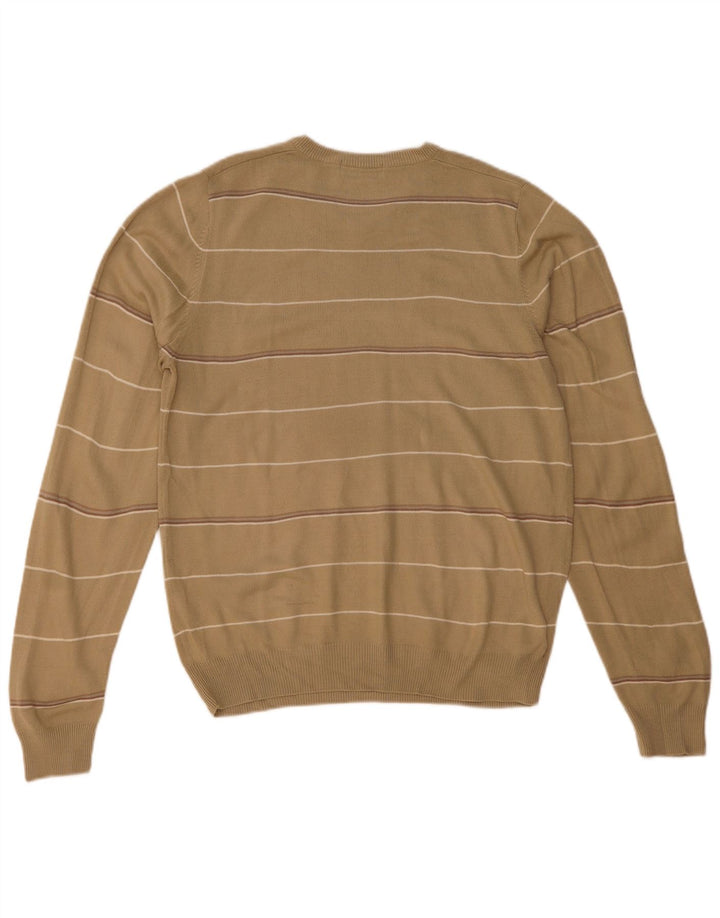 Marks & Spencer Pull à col en V Blue Harbour pour hommes, petit rayé beige