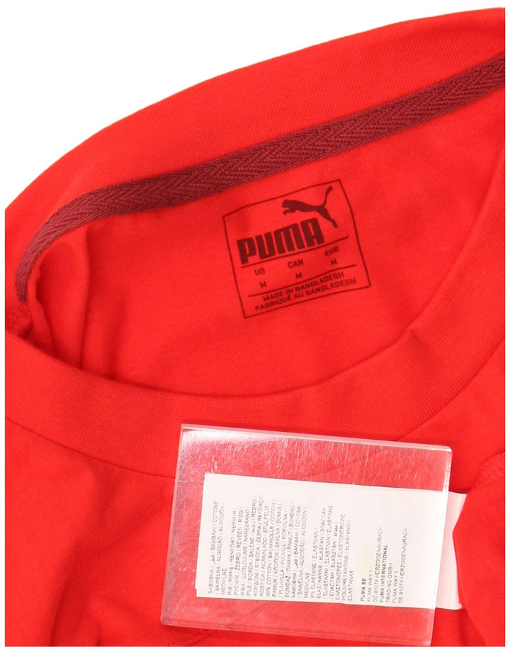 PUMA T-Shirt Graphique Homme Rouge Moyen Coton