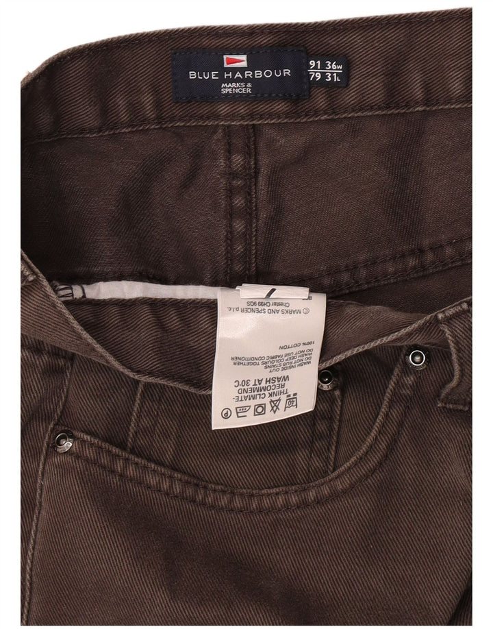 Marks & Spencer Jean droit Blue Harbor homme W36 L31 coton marron