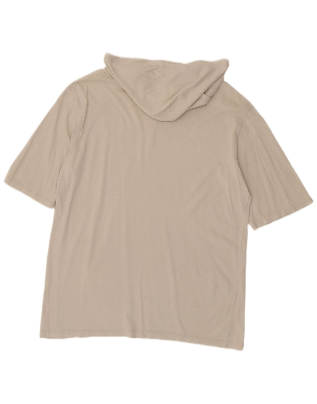 Benetton T-Shirt À Capuche Haut Moyen Blanc Cassé Coton Homme