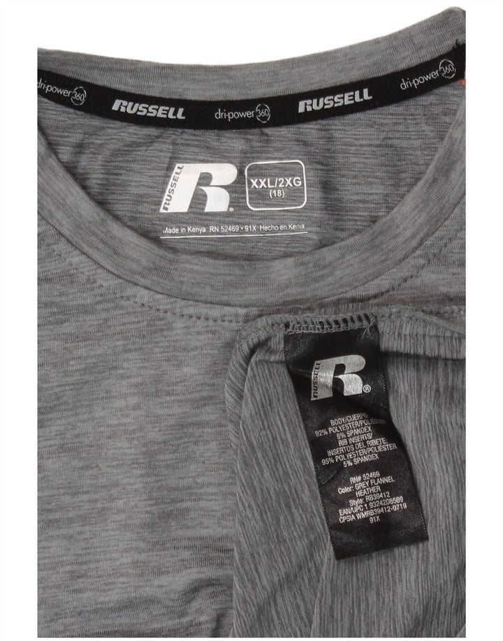 Russell Athletic Haut à manches longues pour garçon 15-16 ans 2XL Gris Polyester