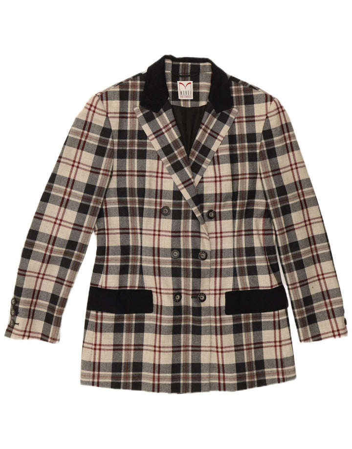 Mondi Veste blazer double boutonnage pour femme EU 38 Beige moyen à carreaux