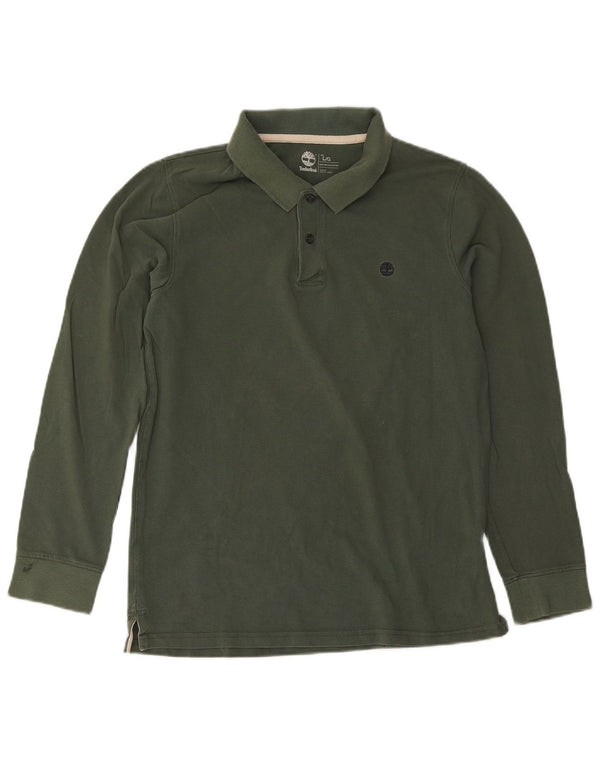 Timberland Polo Slim Fit à Manches Longues pour Homme Grand Coton Kaki