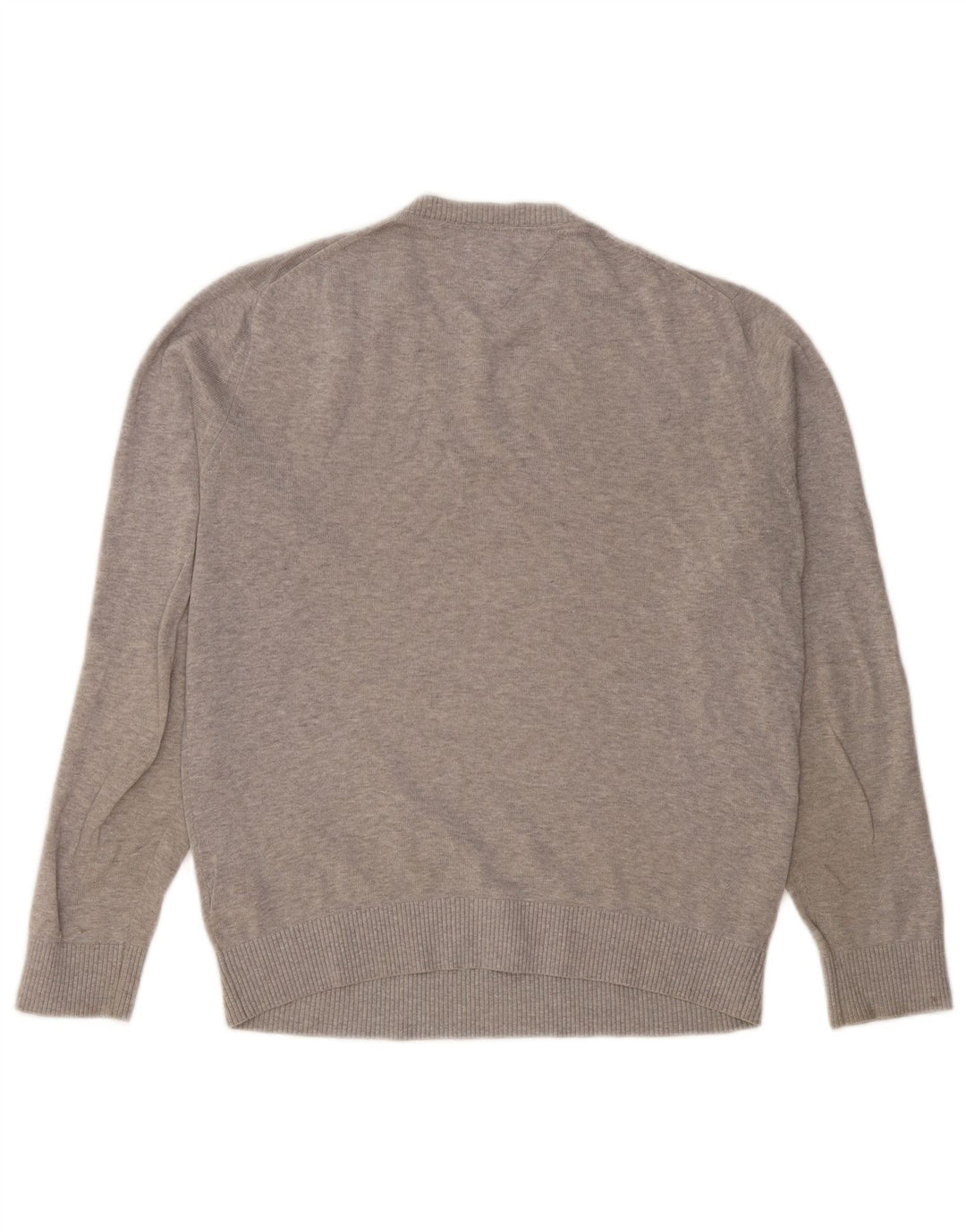 Tommy Hilfiger Pull Col V Homme Gris Moyen Coton