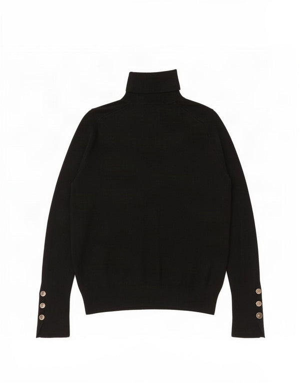 Zara Pull court à col roulé pour femme UK 10 Petit Noir