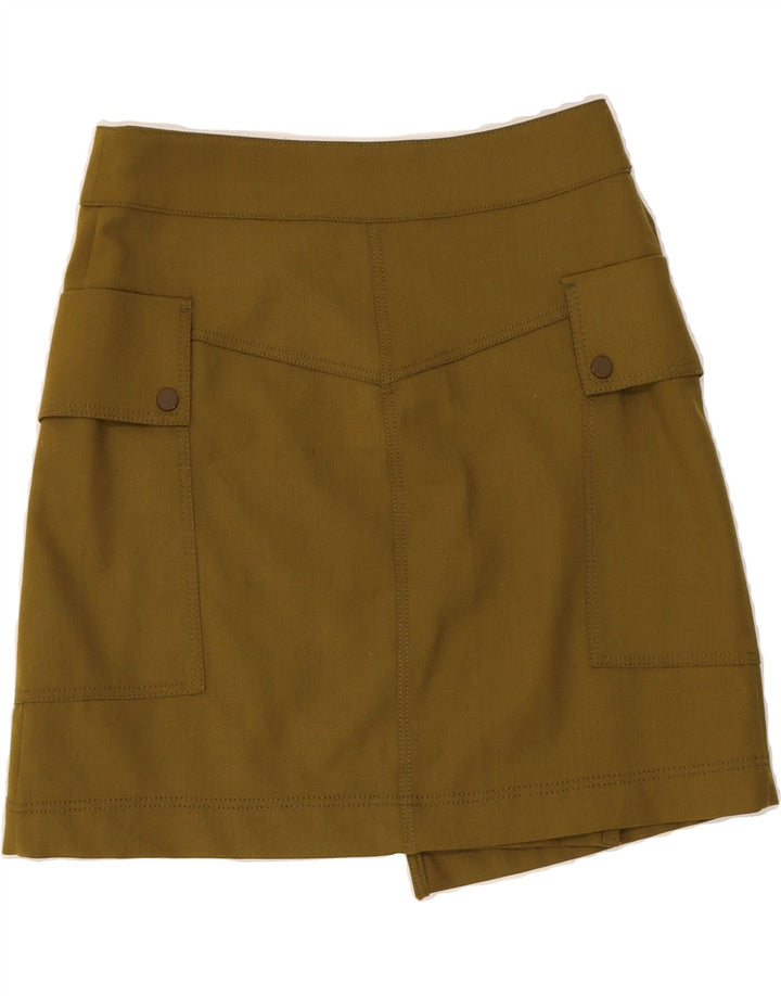 MASSIMO DUTTI Womens Wrap Skirt Small W30  Khaki Wool Vintage Massimo Dutti and Second-Hand Massimo Dutti from Messina Hembry 