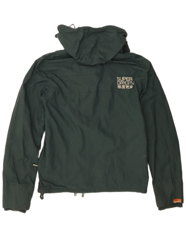 Superdry Veste coupe-vent à capuche pour hommes UK 38 Nylon vert moyen