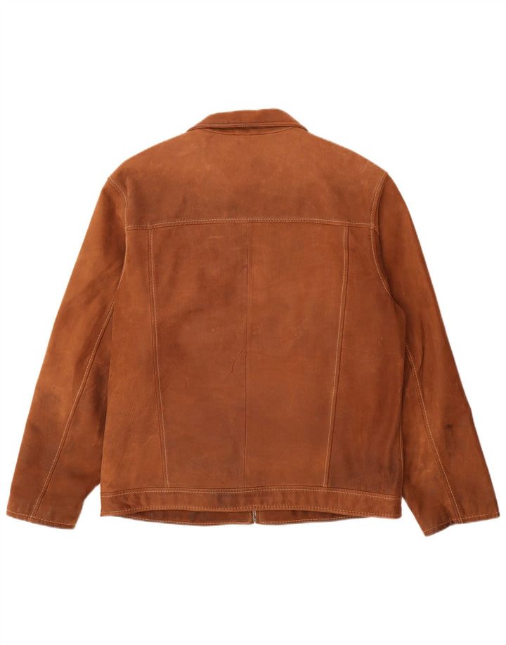 David Moore Veste en cuir pour homme IT 50 Grand cuir marron