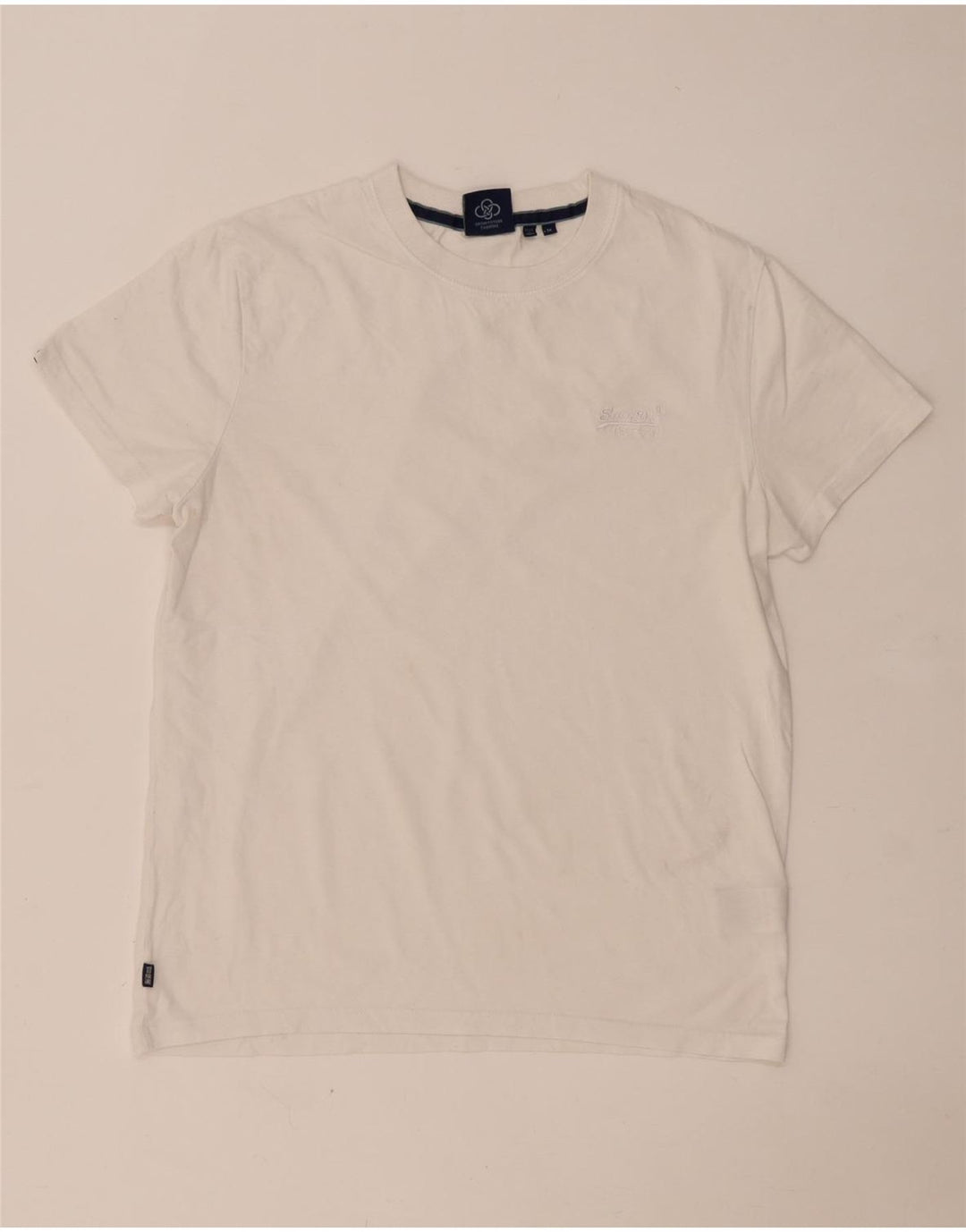 Superdry T-Shirt Homme Blanc Moyen Coton